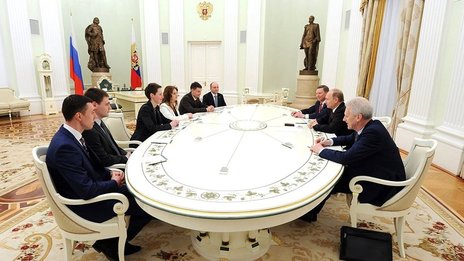 Встреча Владимира Путина с лауреатами премии за 2014 год